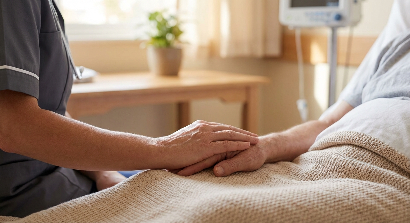 Two people holding hands in a supportive gesture, illustrating the partnership between IEHP members and healthcare providers for addiction treatment.
