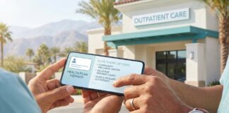 Detox Centers That Take IEHP and How to Get In Network Detox centers that take IEHP — hopeful in-network IEHP Medi-Cal detox search on smartphone near a clinic entrance in Southern California