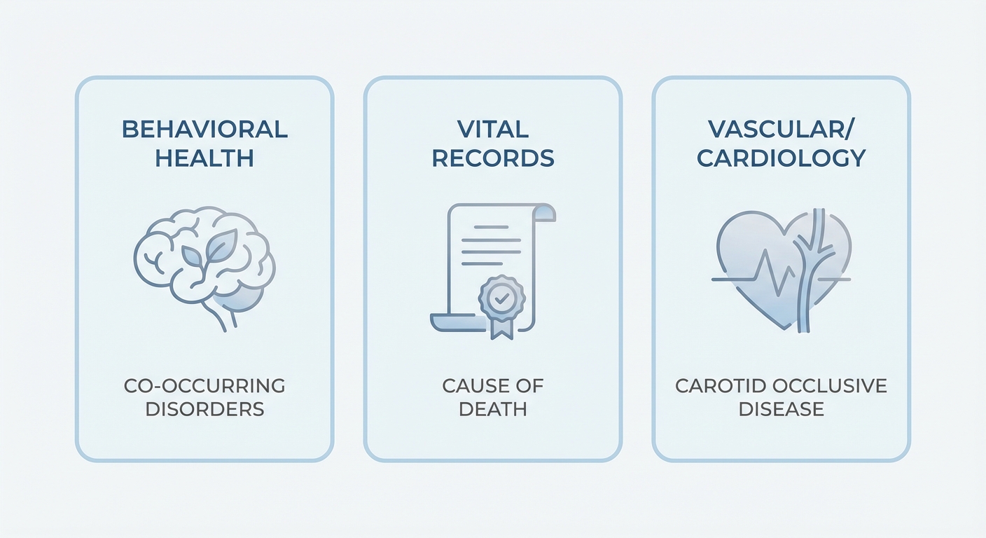 How to tell which COD meaning applies—behavioral health co-occurring disorders vs cause of death vs carotid occlusive disease (context matters)