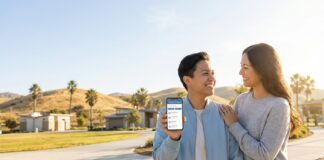 IEHP Murrieta Guide to Mental Health and SUD Care IEHP Murrieta behavioral health and substance use disorder (SUD) care guide—person using a provider directory on a phone with supportive companion in a hopeful Murrieta setting